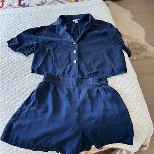 Lunya Deep Blue Relaxed PJ set